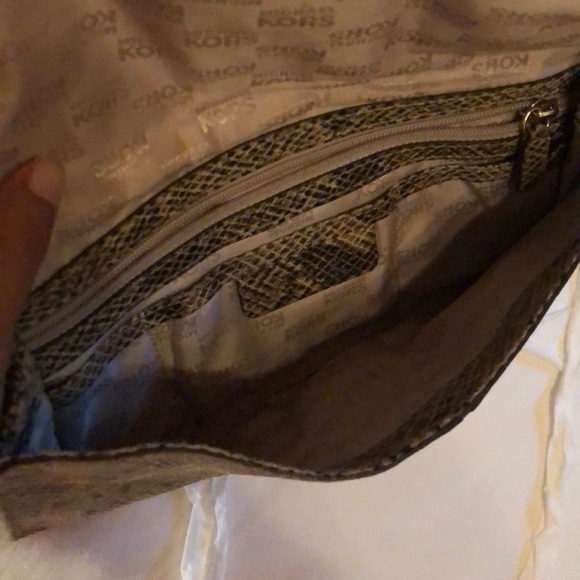 Michael Kors Gold Studded Snakeskin Leather Clutch - Picture 3 of 7